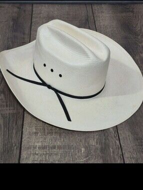 Vintage STETSON 8X Shantung Straw Cowboy Hat Size 6-3/4.